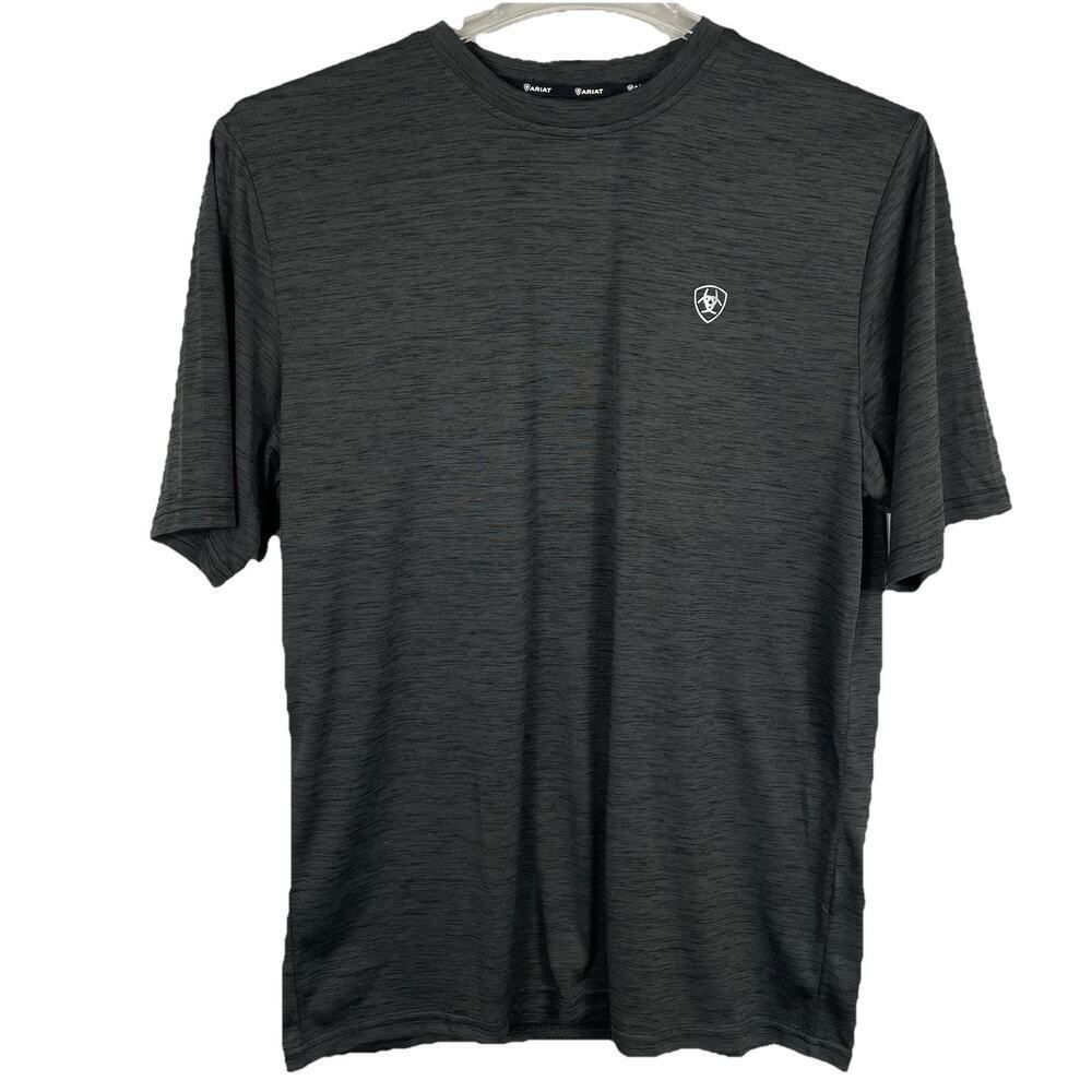 Ariat Tek T Shirt Men's Medium Gray Space Dye Short Sleeve Casual Outdoor Hiking
